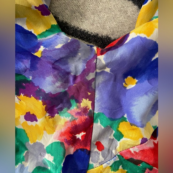 Pat Argenti Collection VTG Silk Dress Size 10 - Picture 6 of 13